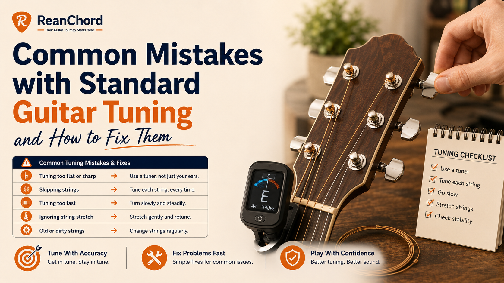 Common Mistakes with Standard Guitar Tuning and How to Fix Them