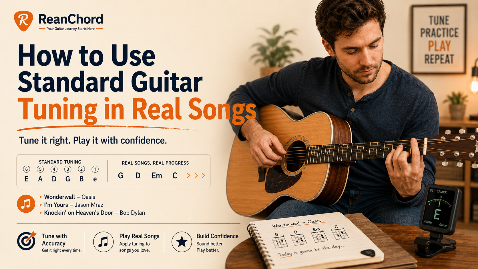 How to Use Standard Guitar Tuning in Real Songs