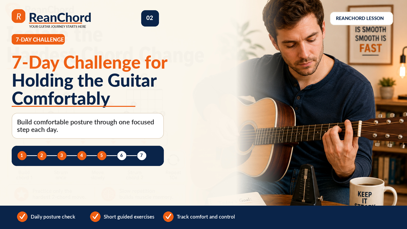 7-Day Challenge for Holding the Guitar Comfortably