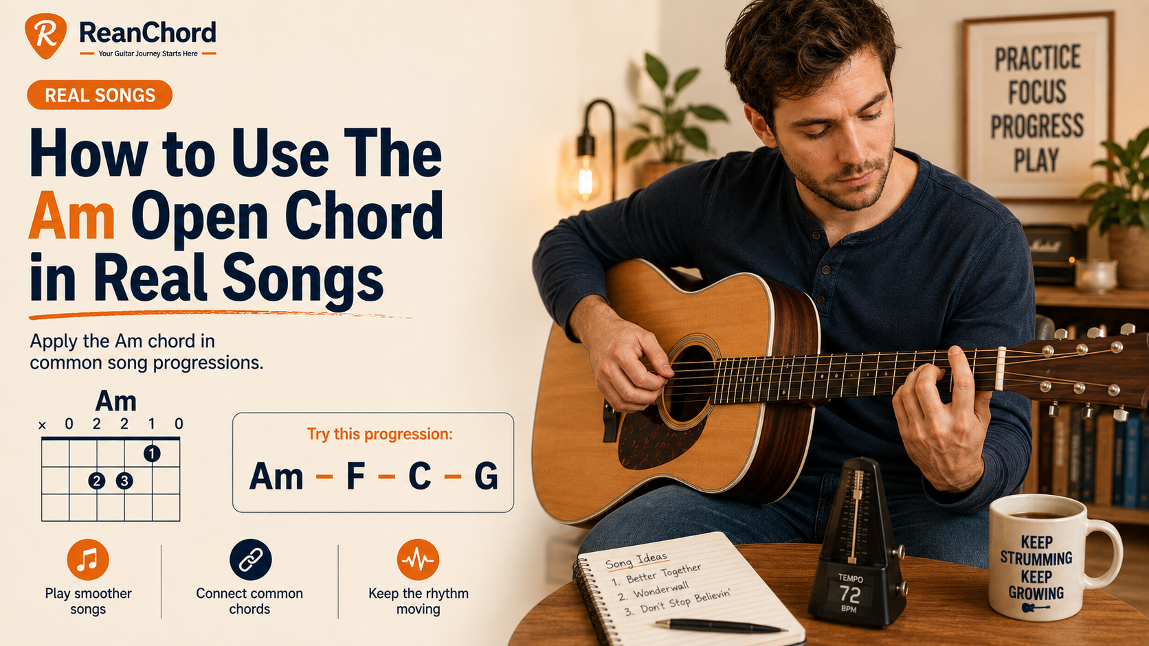 How to Use The `Am` Open Chord in Real Songs