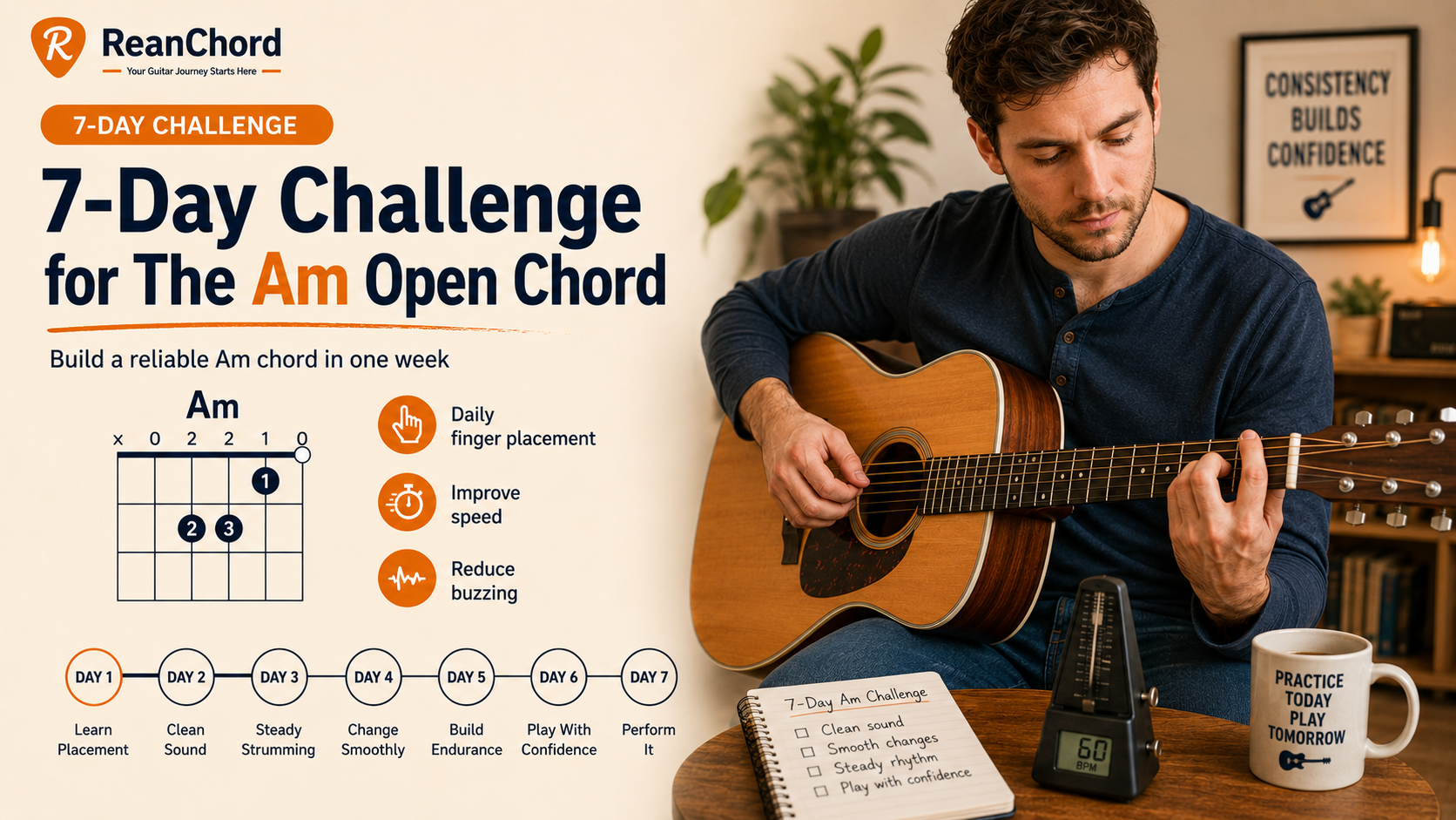 7-Day Challenge for The `Am` Open Chord
