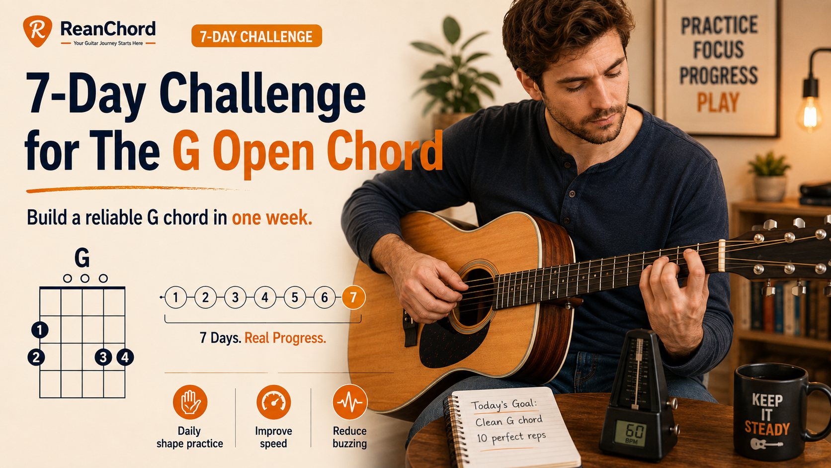 7-Day Challenge for The `G` Open Chord