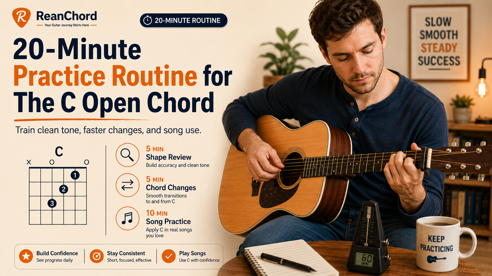 20-Minute Practice Routine for The `C` Open Chord