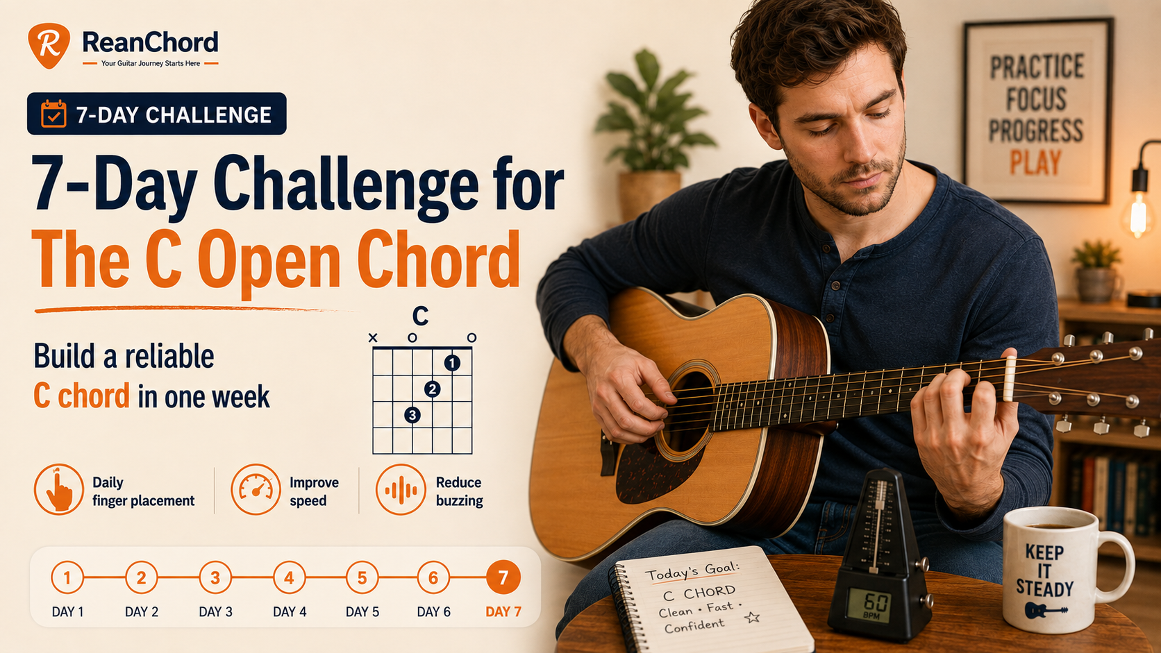 7-Day Challenge for The `C` Open Chord