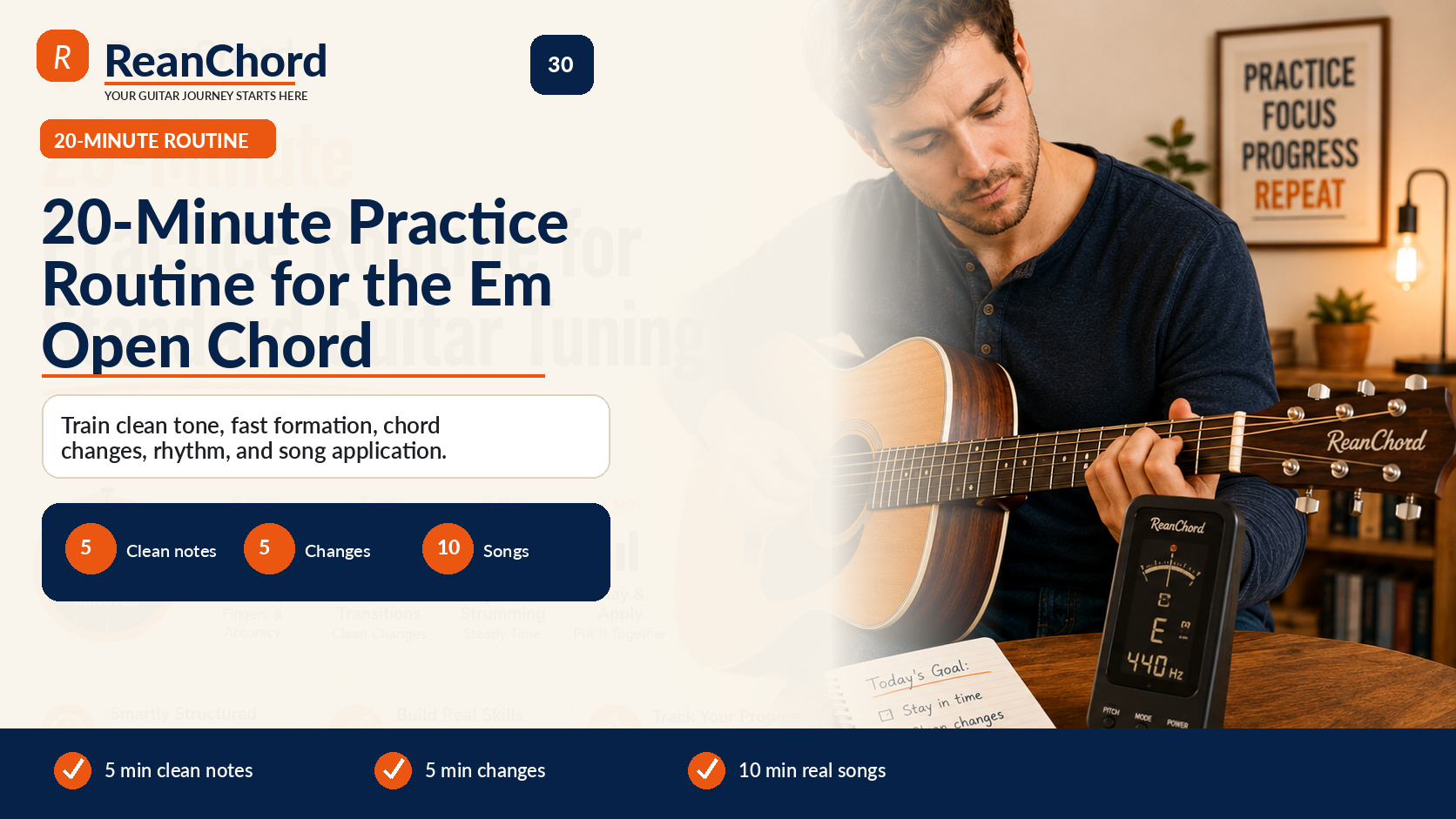 20-Minute Practice Routine for The `Em` Open Chord