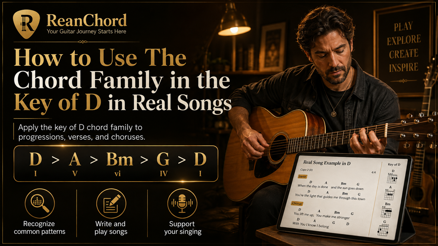 How to Use The Chord Family in the Key of `D` in Real Songs