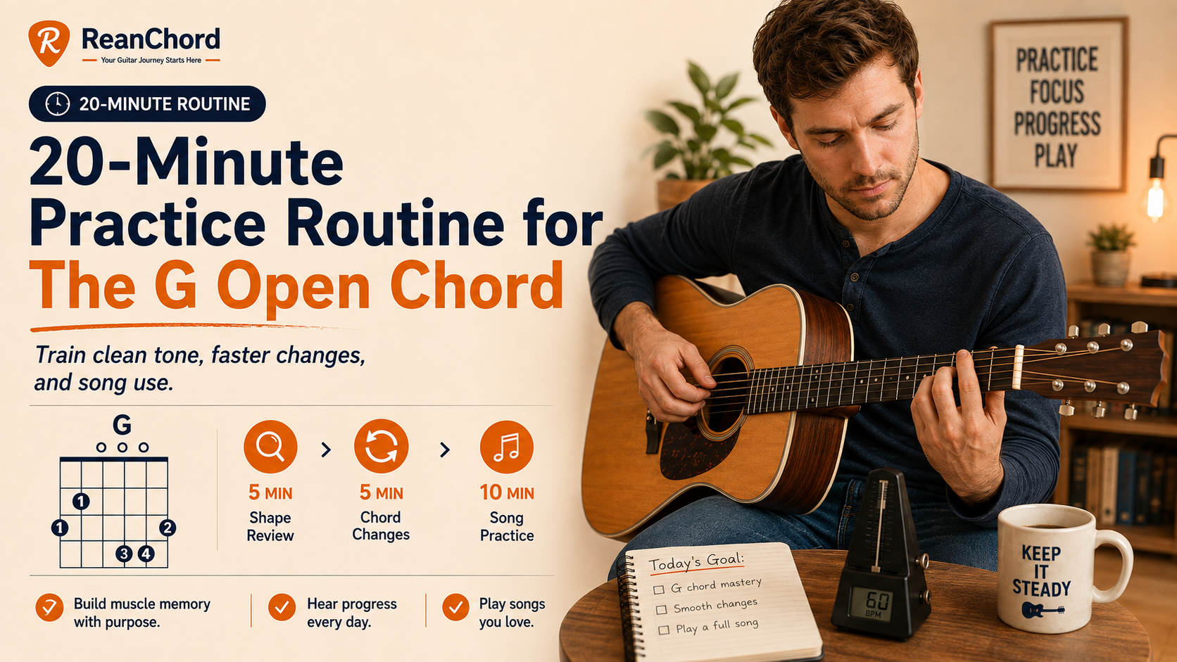 20-Minute Practice Routine for The `G` Open Chord