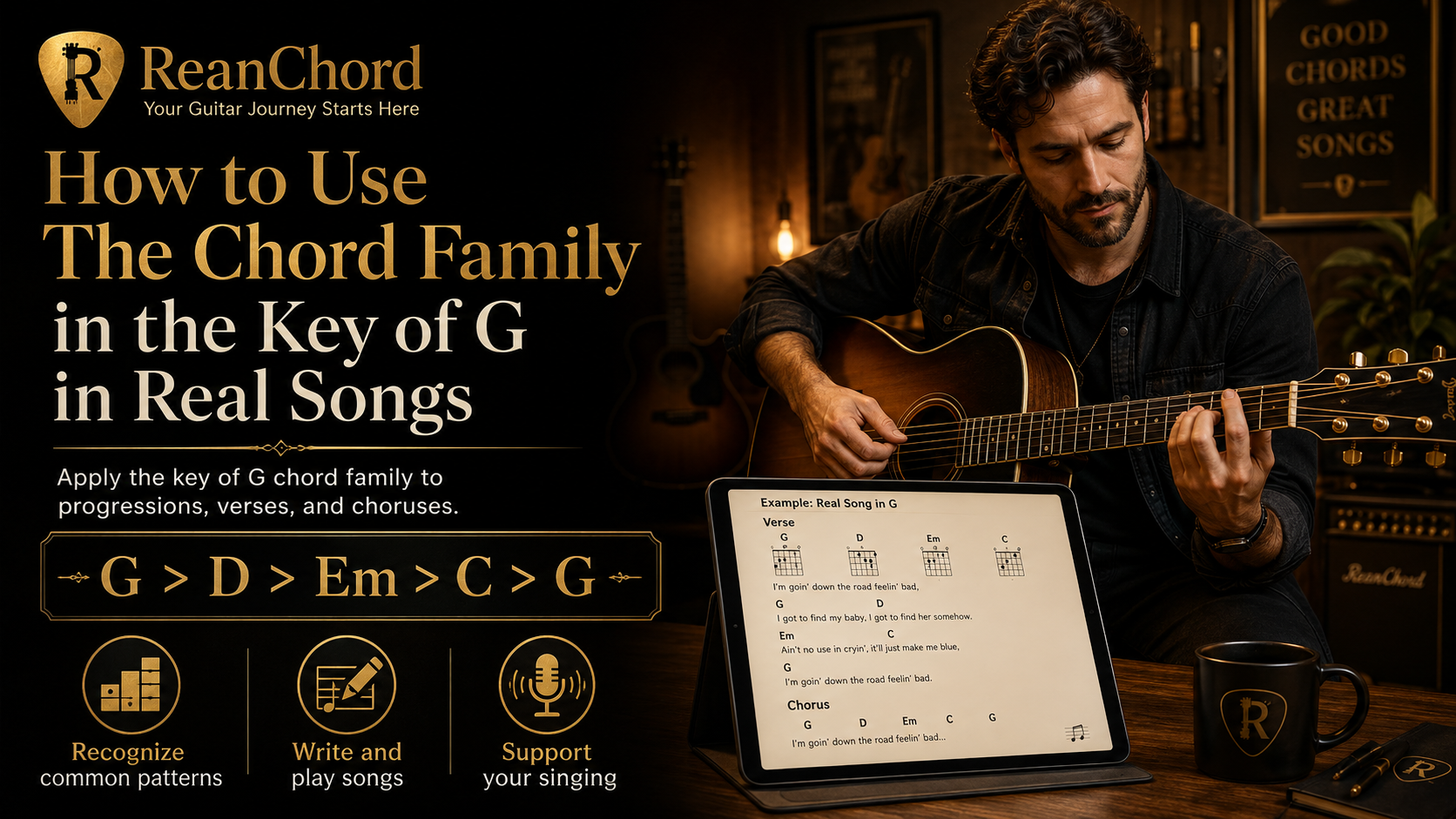 How to Use The Chord Family in the Key of `G` in Real Songs