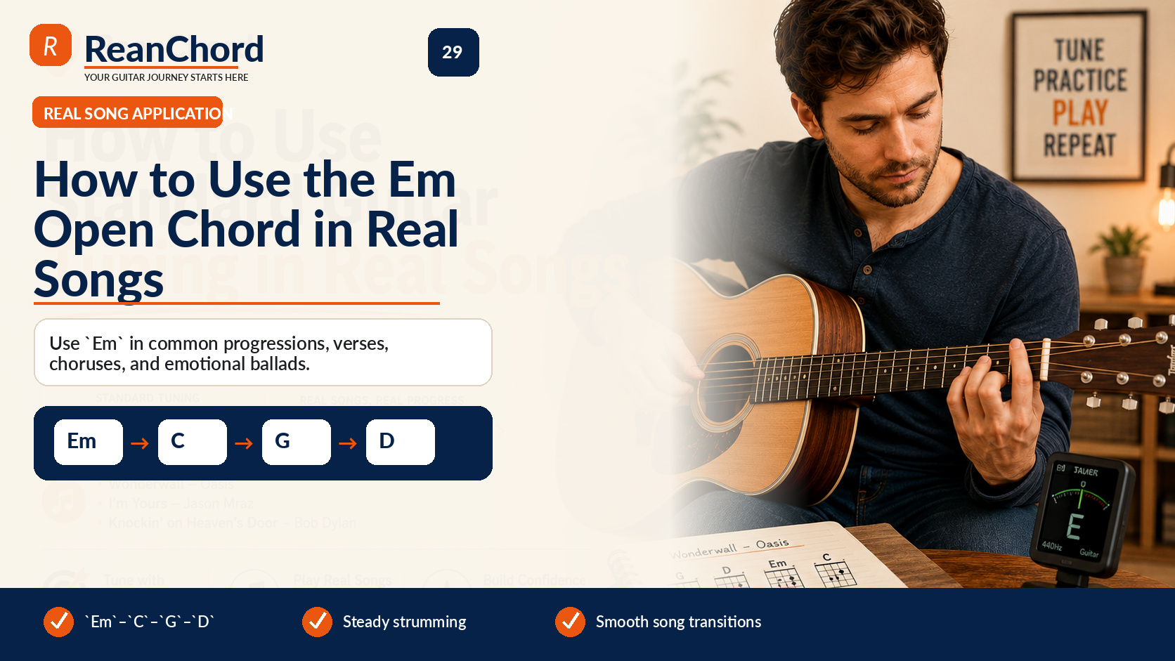 How to Use The `Em` Open Chord in Real Songs