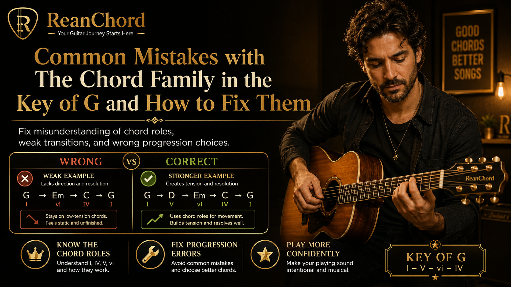 Common Mistakes with The Chord Family in the Key of `G` and How to Fix Them