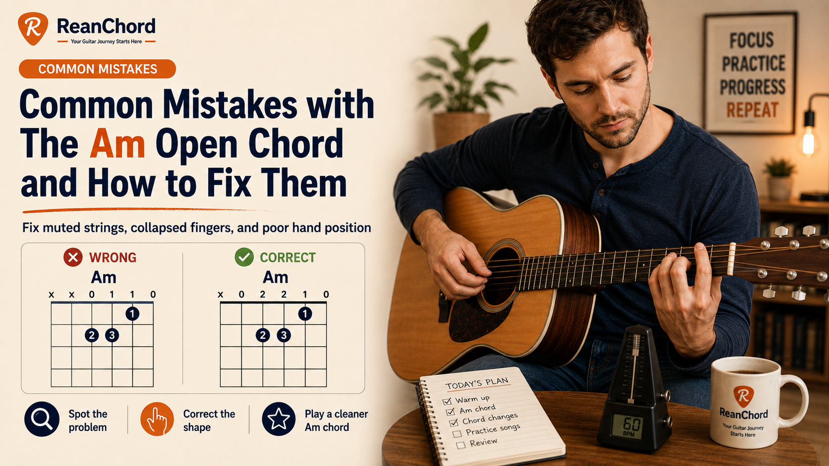 Common Mistakes with The `Am` Open Chord and How to Fix Them